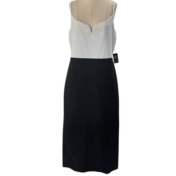 Express Body Contour Color Block V-Wire Sleeveless Midi Sweater Dress Size Large - Picture 3 of 14